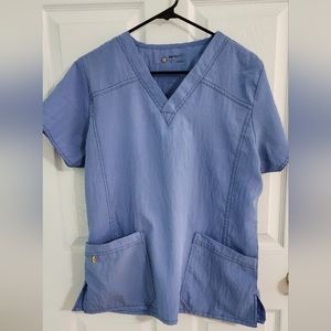 Used- Ceil blue WonderWink  stretch top